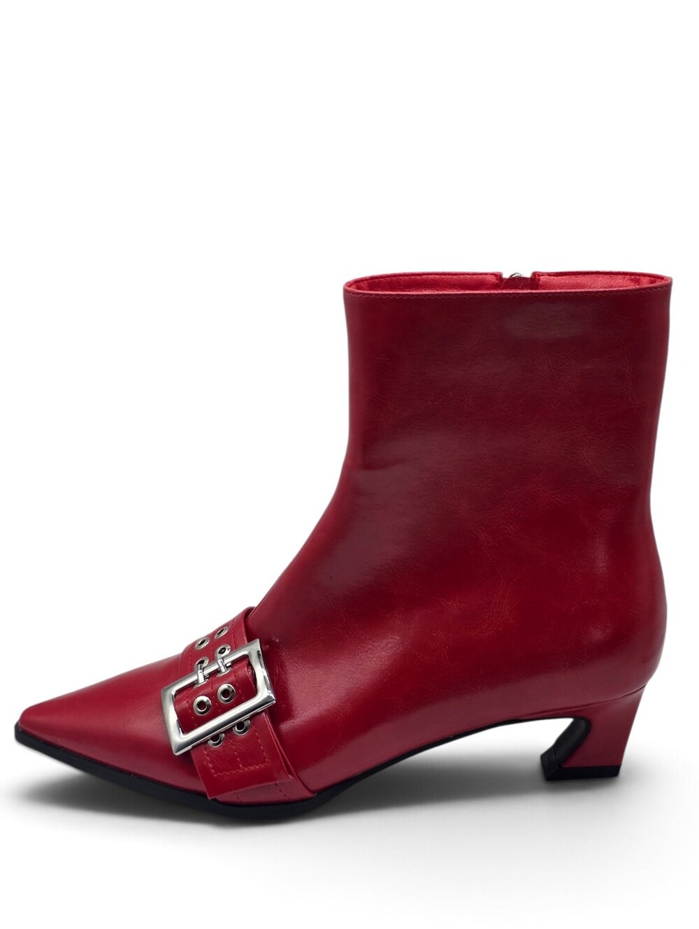 NWOT Vaslemuse Cherry Red Grommet Buckle Kitten Heels - 8.5 - Picture 7 of 14